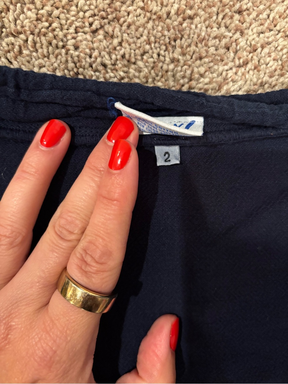 Oh My Gauze! Navy Spiral Applique V-Neck Tunic - Picture 5 of 5